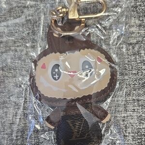 Designer Brown and Gold Character Keychain